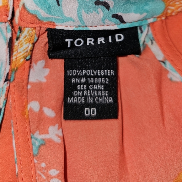 Torrid Floral Print Georgette High Neck Tank Top Size 00X/M/L - Picture 7 of 9